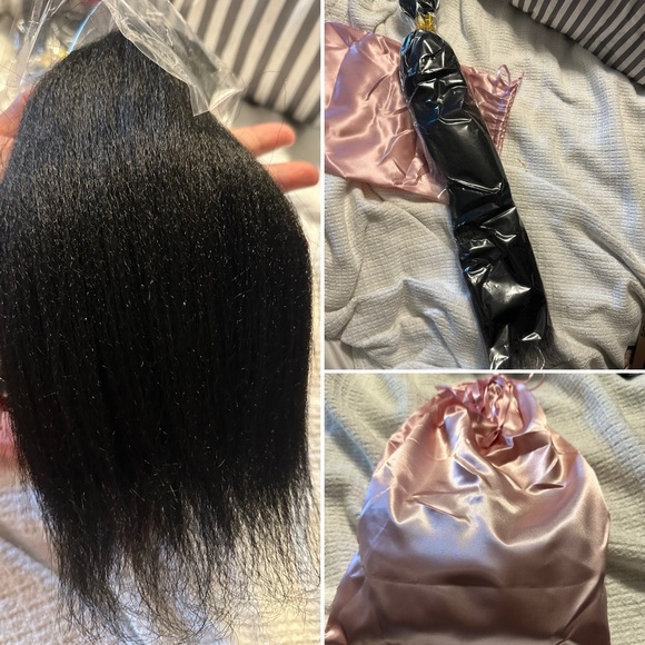 HUMAN HAIR 100g Kinky Straight Bulk Human Hair Unprocessed Brazilian No Weft 22” - Picture 15 of 16